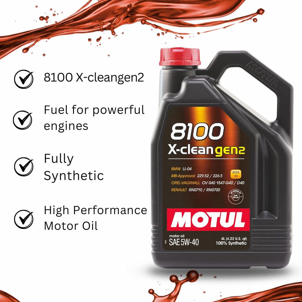 Motul 8100 X-clean Gen2 5W-40 Fully Synthetic Engine Oil – MB